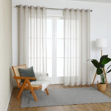 Sorrento Straw Sheer Eyelet Single Panel Curtain